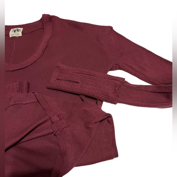 We The Free People Colby Long Sleeve Oversized Scoop Neck  Tee Plum XS NWoT - Picture 8 of 13